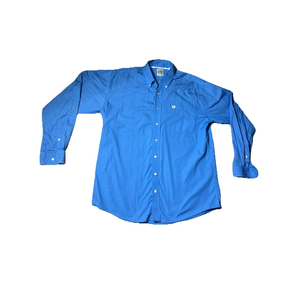 Cinch Men's Long Sleeve Button-Up Western Blue  Size M
